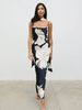 Spring/Summer Fashion Women's Halter Neck Slouch Satin Floral Print Bodycon Dress Long Skirt Style_ecoleips.com