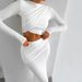 Women's European American Style round Neck Long Sleeve Pant Set Slim Fit Cropped Top And Skirt Combo for Autumn Winter Fashion_ecoleips.com