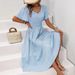 European And American Style Women's V Neck Polka Dot Pullover Casual Dress Spring/Summer New Arrivals SuperBuy Hot Selling_ecoleips.com