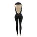 Elegant Feather Deep V Halter Neck Stretch Satin Jumpsuit for Women HR25058 European American Style Casual Wear_ecoleips.com