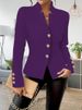 Elegant Women's Blazer - Slim Fit Double-Breasted Long Sleeve Suit Jacket For Work & Casual_ecoleips.com