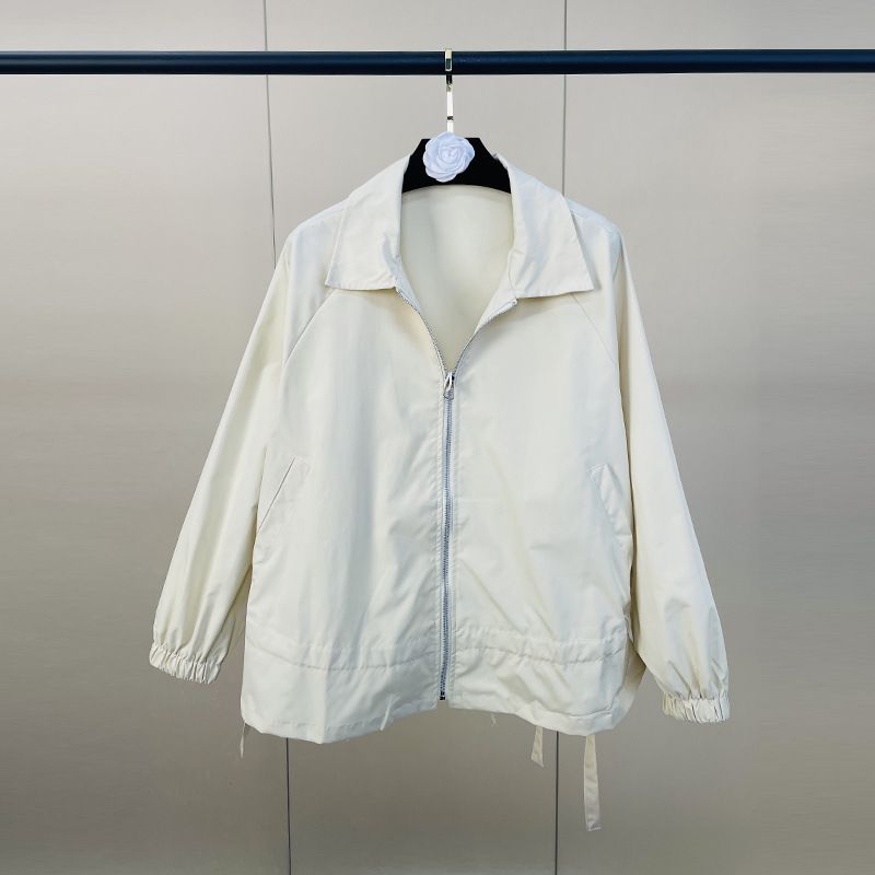 Women's Korean Style Short Jacket With Lapel Collar, Loose Fit Drawstring Waist Casual Outerwear For Daily Chic Look_ecoleips.com