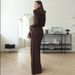 European And American Women's Fashion 20224 Winter New Sexy Slit Bodycon Long High-neck Slim Dress Wholesale_ecoleips.com