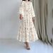 Modest Abaya Dress Bohemian Floral Maxi Dress – Tiered Ruffles & Belted Waist – Long Sleeve Boho Dress_ecoleips.com