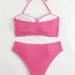 Women's Clothing Striped Halter Neck Fashion Split Biniki Swimsuit Female_ecoleips.com