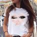 Wholesale Cross-border Round-neck Plus-size Clothing, Colorful Eyelash Pattern Women's Short-sleeve T-shirts For Summer_ecoleips.com
