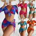 Trendy 4-Piece Bikini Set For Women - Sexy High-Cut Swimwear With Adjustable Straps & Quick-Dry Fabric (Multiple Prints)_ecoleips.com