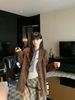 girl Sweet And Salty Loose Long Sleeve Blazer Irregular Plaid Skirt Women 2025 Autumn Fashion Set Trend_ecoleips.com