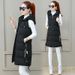 Women's Clothing Cotton Vest Women's Medium Length Autumn And Winter New Korean Style Fashion Hooded Slim Fit Large Size Cotton Vest_ecoleips.com