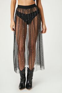 Verve 2025 New Summer Transparent Sexy Sequin Midi Skirt Women's Fashion_ecoleips.com