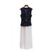 Women's Clothing Elegant Inspired Women's Dress French Style Slightly Pleated Long A-Line Round Neck Belted Vest Two Piece_ecoleips.com