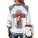 New Women's 3D Printed Denim Crew Neck Sweatshirt Loose Fit Fashion_ecoleips.com