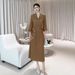 Elegant Plus Size Women's Long Dress Solid Color Style Fish Scale Pleat Loose Fit Fashionable_ecoleips.com