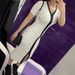 Women's Clothing dress V neck splicing contrast color slim fit fashion temperament elegant dress _ecoleips.com