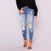 Cross-border Fashion Trend Ripped Skinny Stretch Jeans For Women, Popular European And American Foreign Trade, Available_ecoleips.com