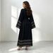 Islamic Abaya Kaftan Dubai Arabic Fashion Muslim Dress Caftan Marocain Eid Cardigan Ramadan Elbise Robe Femme Rhinestone Gowns_ecoleips.com