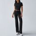 Women's Clothing Spring And Summer Temperament Solid Color Round Neck Urban Leisure Fashion Suit_ecoleips.com