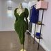 Women's V Neck Long Sleeve Evening Dress Sexy Elegant Bodycon Style Cross Border European American Design Autumn Collection_ecoleips.com