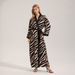 Aria Basics Pearl Chiffon Nightgown For Women, Summer Cover-up, WB Cross-border European And American Lace Long-sleeve Zebra Print_ecoleips.com