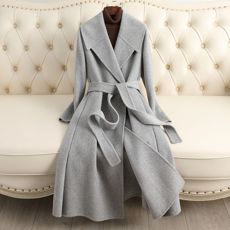 Double-sided Cashmere Coat Women's Medium And Long Over The Knee 2026 New Candy-colored Woolen Coat Thickened With A Sense Of High-end_ecoleips.com