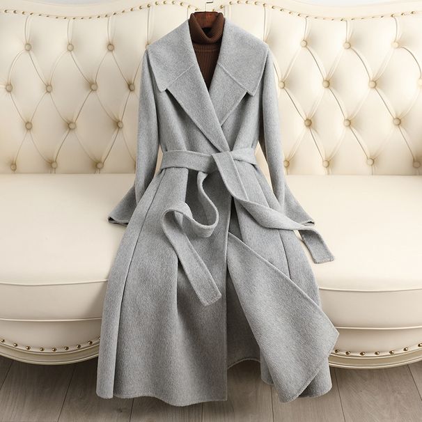 Double-sided Cashmere Coat Women's Medium And Long Over The Knee 2026 New Candy-colored Woolen Coat Thickened With A Sense Of High-end_ecoleips.com