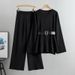 Fashionable Women's Outfit 2026 Spring And Autumn New Style Elegant Ladies' Knit Slimming Sweater Wide-Leg Pants_ecoleips.com