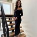 New Arrival Sexy Strapless Off Shoulder Dress Solid Color Mid Long Casual Party Dress For Women Evening Daily Wear Dress_ecoleips.com