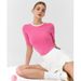 2025 Summer Outdoor Sports Tennis Suit Tight Short Sleeve Fluffy Pants Skirt High Elastic Shaping Yoga Suit Women_ecoleips.com