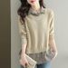 girl Two-Piece Knitted Top Collar Sweater 2025 New Fashionable Small Women's Spring Autumn Base Shirt_ecoleips.com