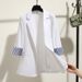 Women's Clothing Small Suit Jacket Spring And Autumn New Korean Style Slim Drape Thin Three Quarter Sleeve Suit Tops For Women_ecoleips.com