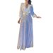 New Women's Clothing In Europe And The United States Fashionable V Neck Long Sleeved Shirt Elegant Slim Waist Sequined Wide Legs Party Jumpsuits_ecoleips.com