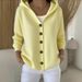 Women's Clothing Cozy Hooded Knit Cardigan Women's Oversized Loungewear Sweater Coat For Autumn Winter_ecoleips.com