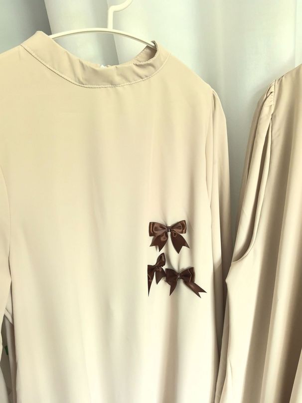 Muslim Women New Loose Large Size Bow Long Robe Dress_ecoleips.com