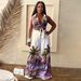 Women's Clothing Fashion Printed Sleeveless Shirt Collar Wide Leg Pants Suit_ecoleips.com