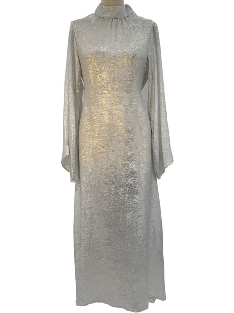 Muslim Women's Dress Flashing Gold Stamped Long Skirt Robe Abaya_ecoleips.com