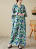 Summer Oversize Vintage Print Long Dresses For Women 2026 Casual Loose Holiday Beach Thin Breathable Dress Femme Elegant Clothes_ecoleips.com
