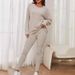 Women's Fashionable Casual Loose round Neck Ribbed Knit Set Autumn 2026 Cross Border Style New_ecoleips.com
