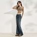 Wholesale Low-rise Micro-flare Jeans For Women, Autumn American Style, Stretchy, Tight-fitting, Versatile Bell-bottom_ecoleips.com