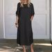 Aria Basics Aria Basics New 2024 European And American Cross-Border Summer Style Loose Casual Solid Color Short Sleeve Cotton Linen Dress_ecoleips.com