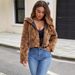 Fashion Hooded Faux Fur Leopard Print Coat – Plush Short Jacket For Women, Winter & Autumn Style_ecoleips.com