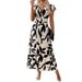 Cross-Border Foreign Trade European And American Women's Clothing 2025 Summer Fashion Printed V-Neck_ecoleips.com