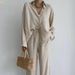 Women's Clothing Temperament Commuting Wrinkled Loose Shirt Fashion Casual Suit_ecoleips.com
