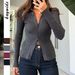 Diyun European And American Casual Simple Solid Color Long Sleeve Shirt Woolen Women's Clothing 2025 Autumn_ecoleips.com