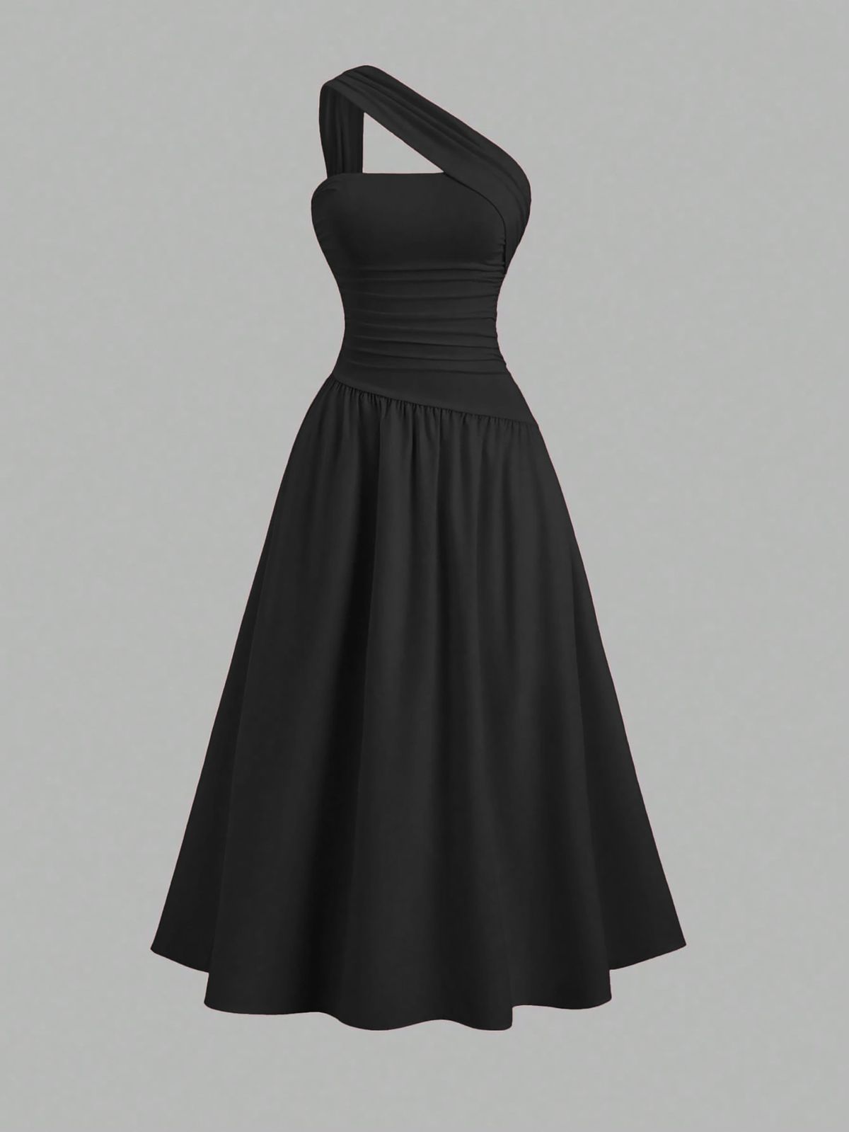 Women's Clothing Sexy Off-Shoulder Sleeveless Sleek & Stylish Dress Fashion Pleated A-Line Waist Fashion_ecoleips.com