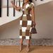 Women's Clothing Hot Search New Simple V Neck Hip Print Dress Women's Wear_ecoleips.com