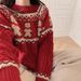 girl New Ye Atmosphere Christmas Red Be Sweater Women Pullover Loose Autumn Winter Thickened Lazy Knitted Top For_ecoleips.com