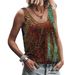 2025 New Summer Women's Fashion Versatile Sequin Design U-neck Tank Exquisite Niche Sleeveless Top_ecoleips.com