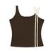 Summer New Women's Retro Color Block Vest Slim Fit Short Top American Street Style Hot Girl Trend 2025_ecoleips.com