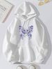 Women's Hoodie Long Sleeve Hoodies & Sweatshirts Printing Pocket Casual Flower Butterfly_ecoleips.com