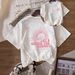 Women's Casual Round Neck Short Sleeve T-Shirt Multi-Color American Style Simple Fashionable Sports Top Solid Printed Loose Fit_ecoleips.com